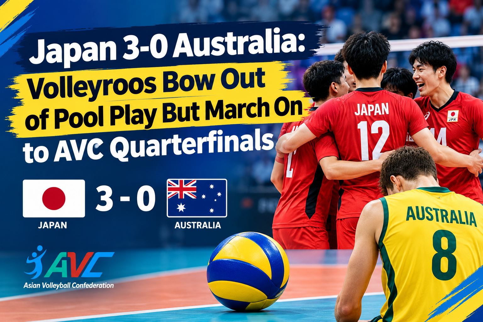 Japan 3-0 Australia: Volleyroos Bow Out of Pool Play But March On to AVC Quarterfinals